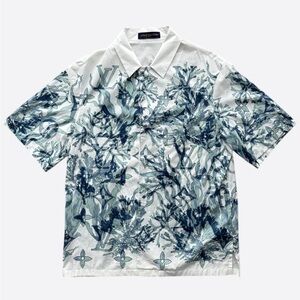 Louis Vuitton Blue & White Aquagarden Monogram Button Up Shirt